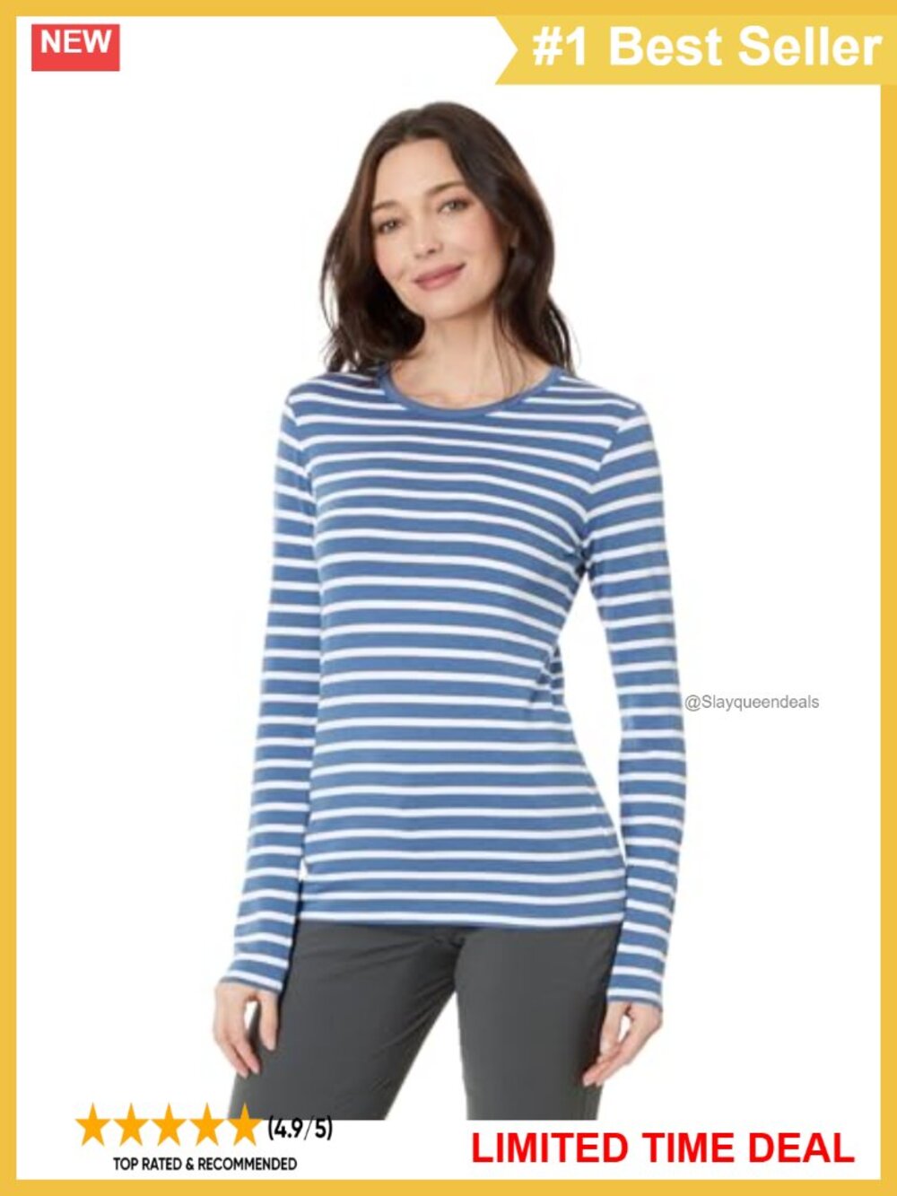 Long Sleeve Crew Neck Athletic T-Shirt UPF 50+ Moisture Wicking 4 Way Stretch